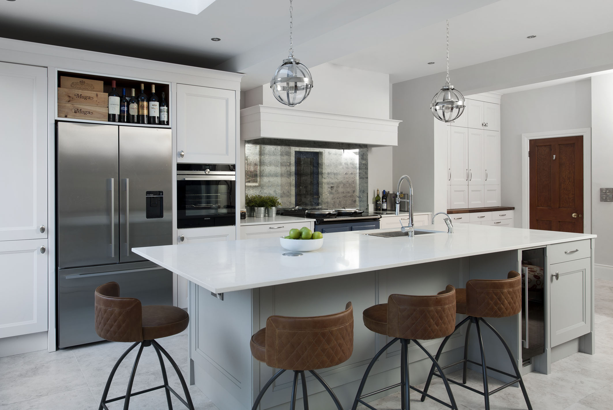 GREEN BLUE SCHULLER KITCHEN, SIEMENS APPLIANCES