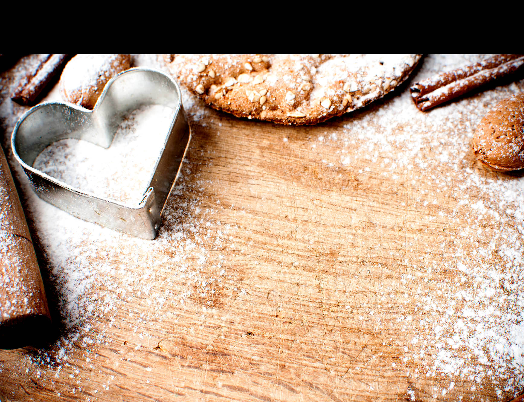 Baking on a solid wood kitchen surface