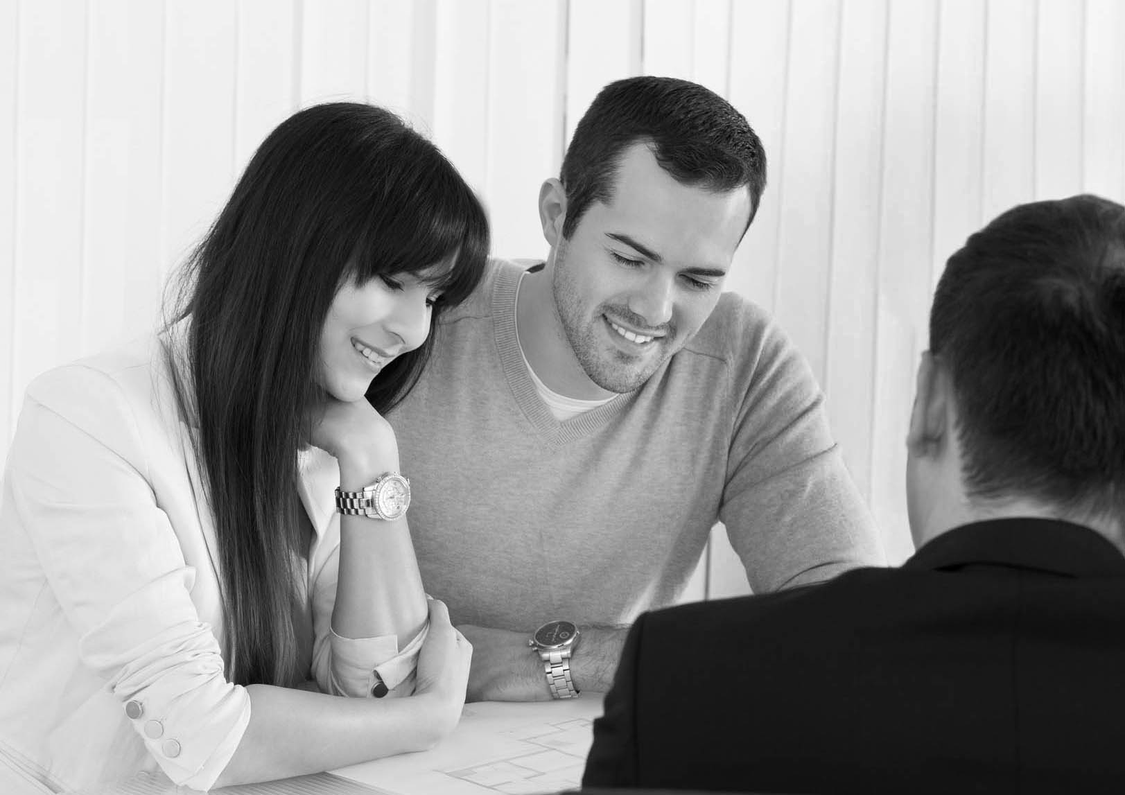 A young couple from Belfast having a kitchen consultation with an Interior 360 designer